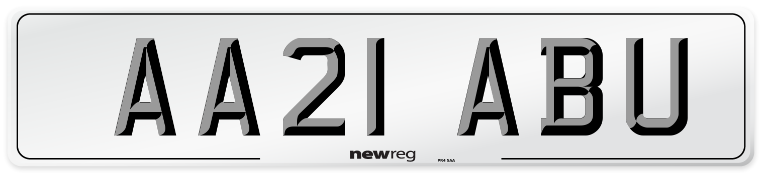 AA21 ABU Number Plate from New Reg